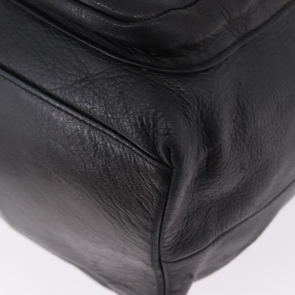 Gianni Versace Backpack Leather Black Gold Tone Auth BA15406