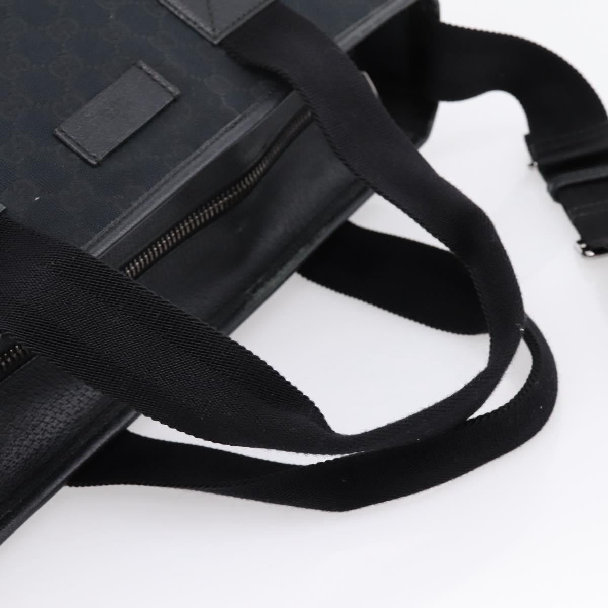 GUCCI GG Canvas Hand Bag 2way Black Silver 256099 Auth BA15407