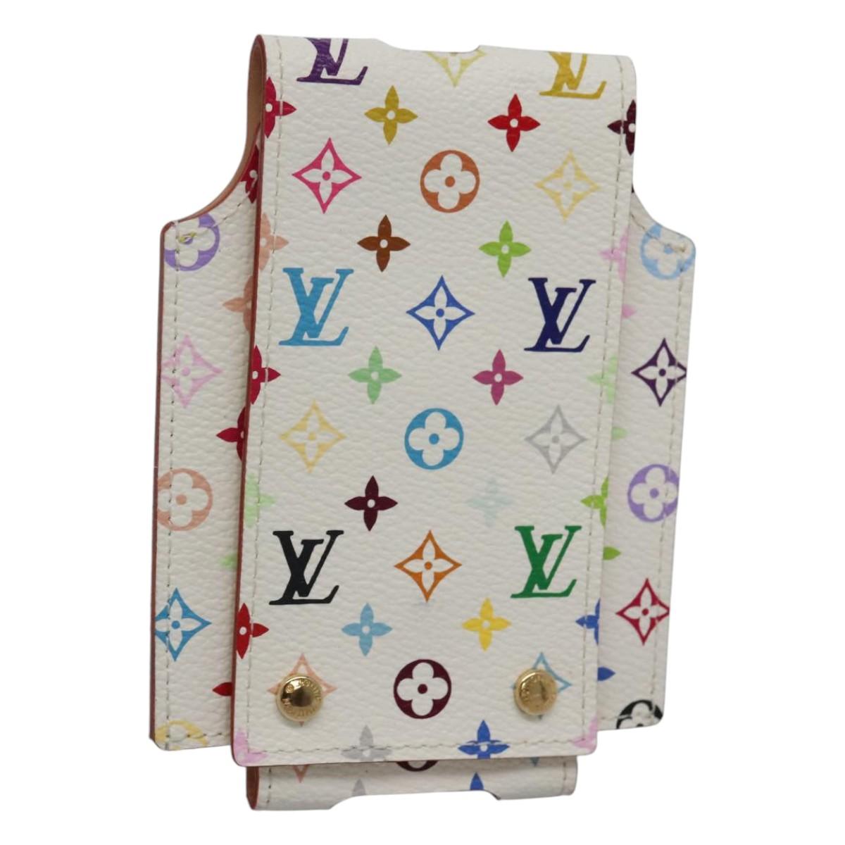 LOUIS VUITTON Monogram Multicolor iPod Nano Case White M60014 LV Auth BA1541