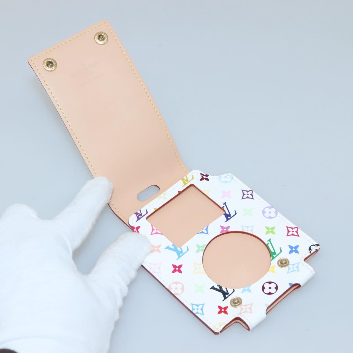 LOUIS VUITTON Monogram Multicolor iPod Nano Case White M60014 LV Auth BA1541