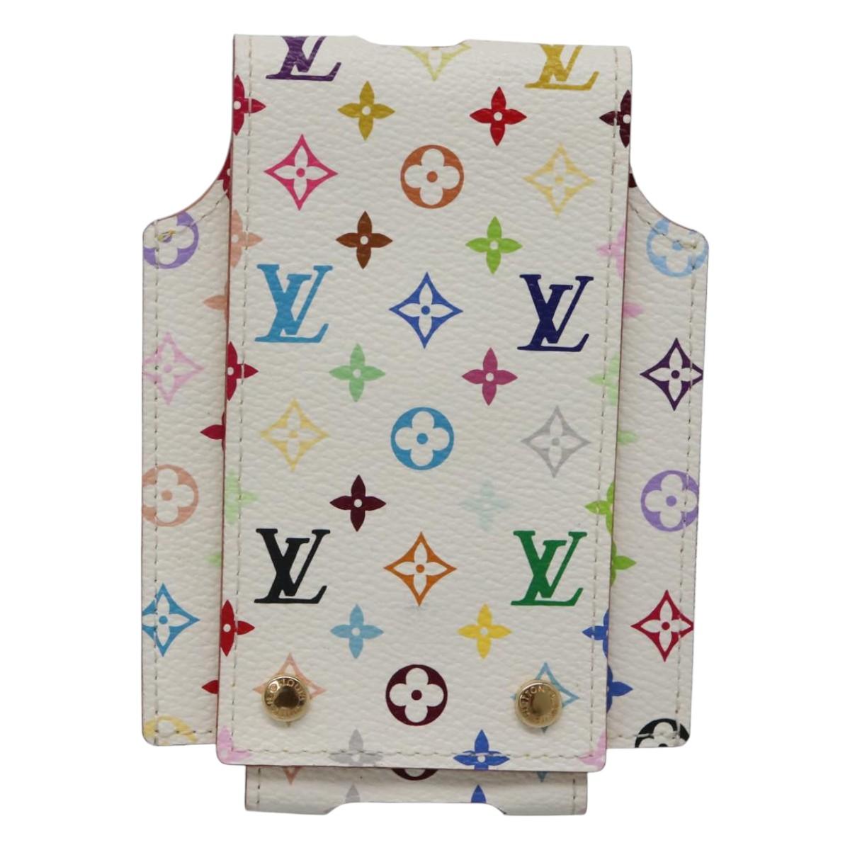 LOUIS VUITTON Monogram Multicolor iPod Nano Case White M60014 LV Auth BA1541