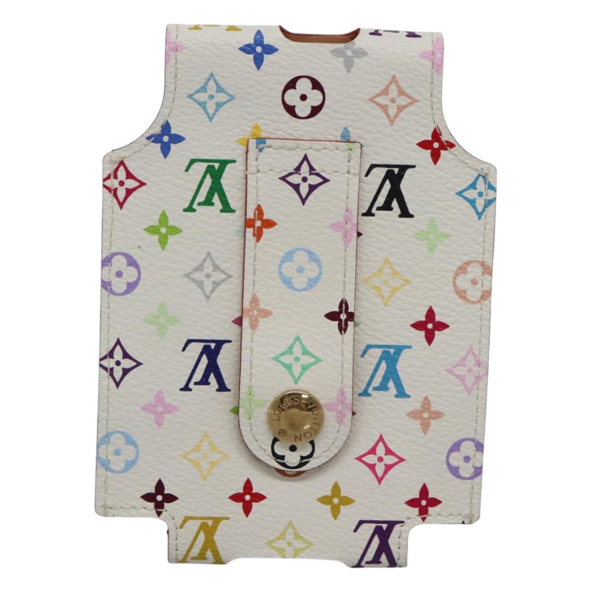 LOUIS VUITTON Monogram Multicolor iPod Nano Case White M60014 LV Auth BA1541