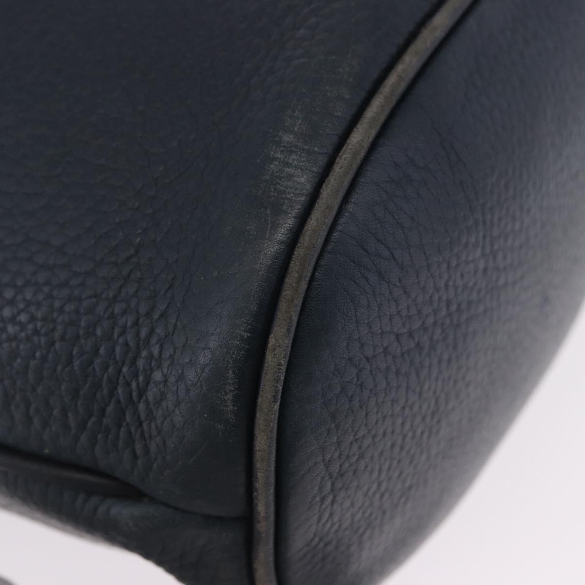 GUCCI Shoulder Bag Leather Navy Gold Tone 001 39 0791 Auth BA15410