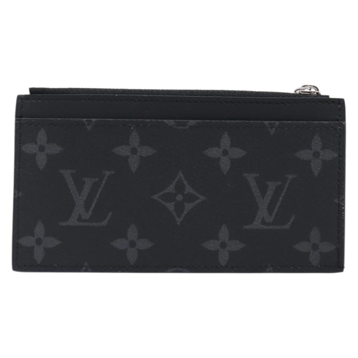 LOUIS VUITTON Monogram Eclipse Coin Card Holder M29656 LV Auth BA15412M
