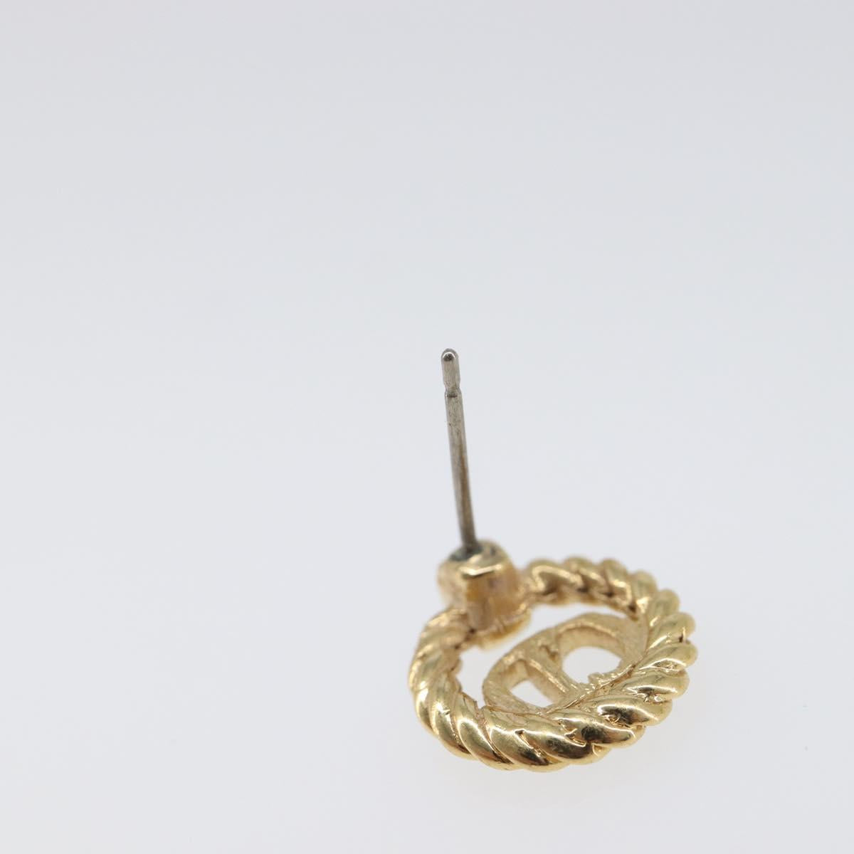 Christian Dior Earring Metal Gold Tone Auth BA15415