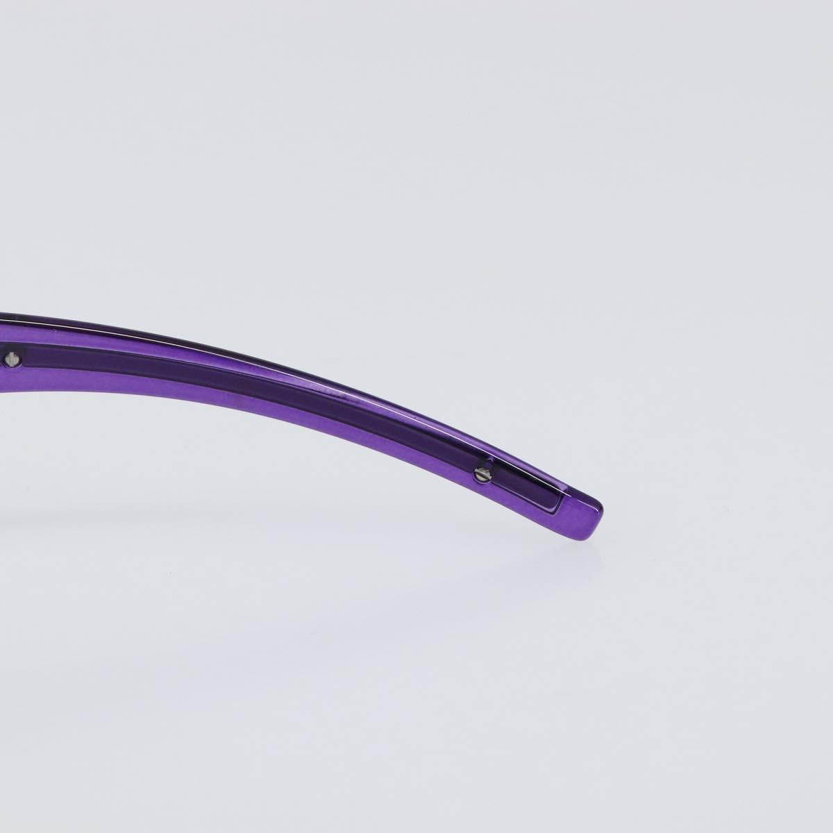 CHANEL Sunglasses Plastic Purple Silver CC Auth BA15416