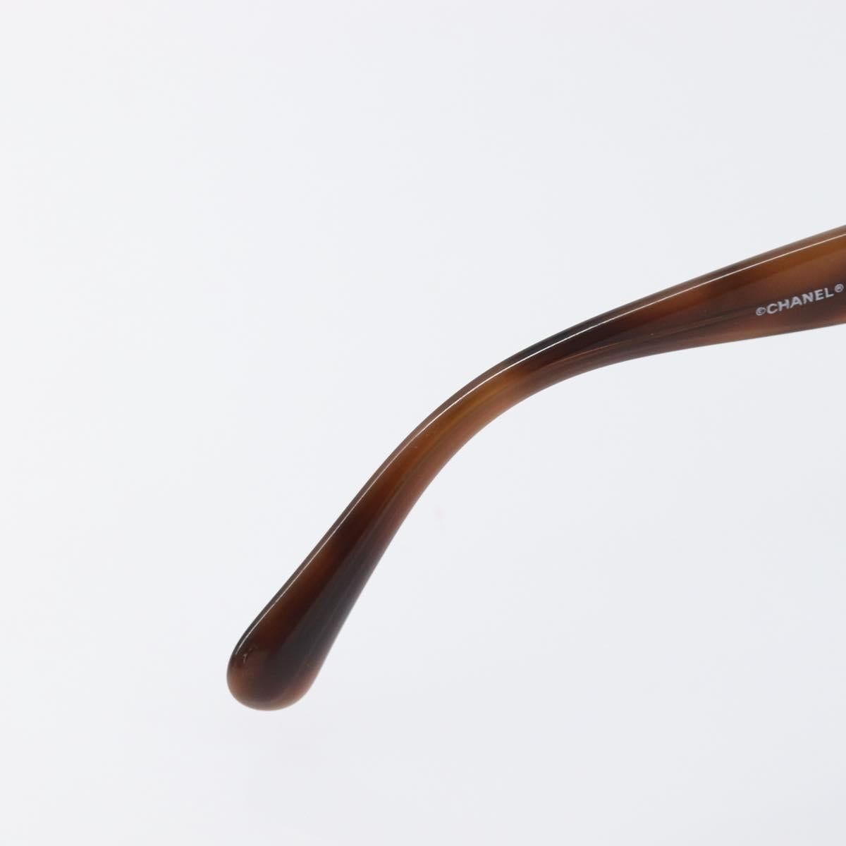 CHANEL Sunglasses Plastic Brown Silver CC Auth BA15428