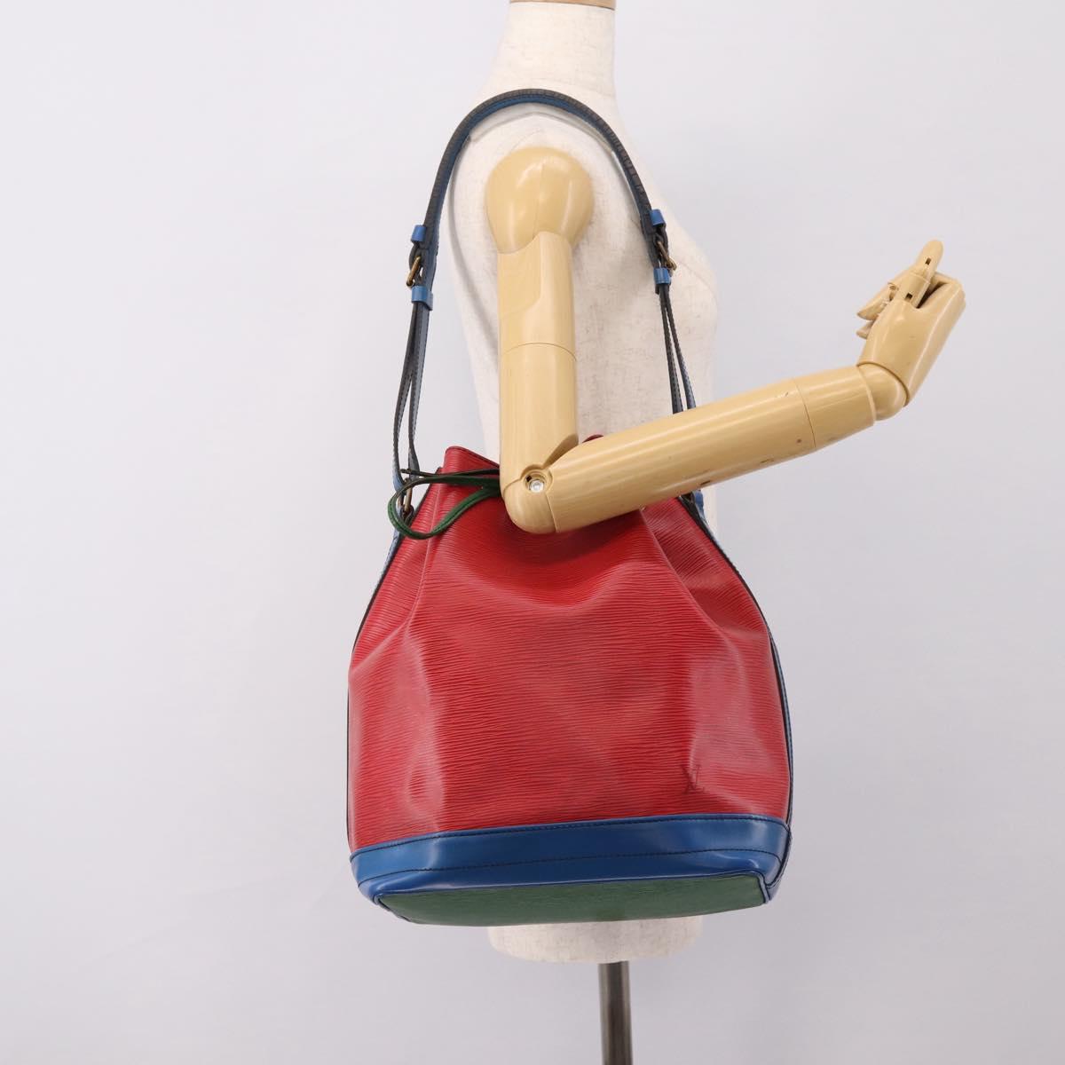 LOUIS VUITTON Epi Noe Shoulder Bag Red Green Blue M44082 LV Auth BA15430
