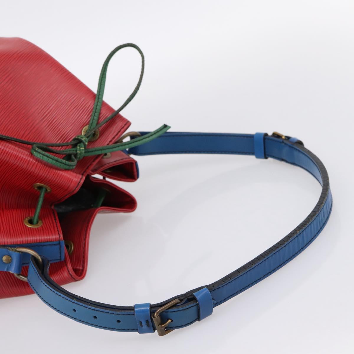 LOUIS VUITTON Epi Noe Shoulder Bag Red Green Blue M44082 LV Auth BA15430