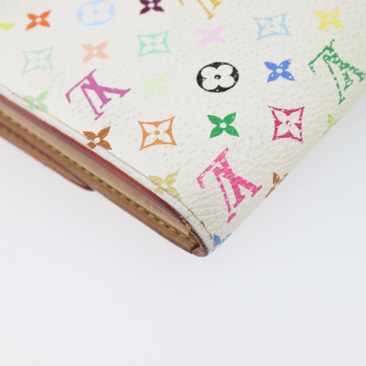 LOUIS VUITTON Monogram Multicolor Portefeiulle Sarah White M93745 Auth BA15433