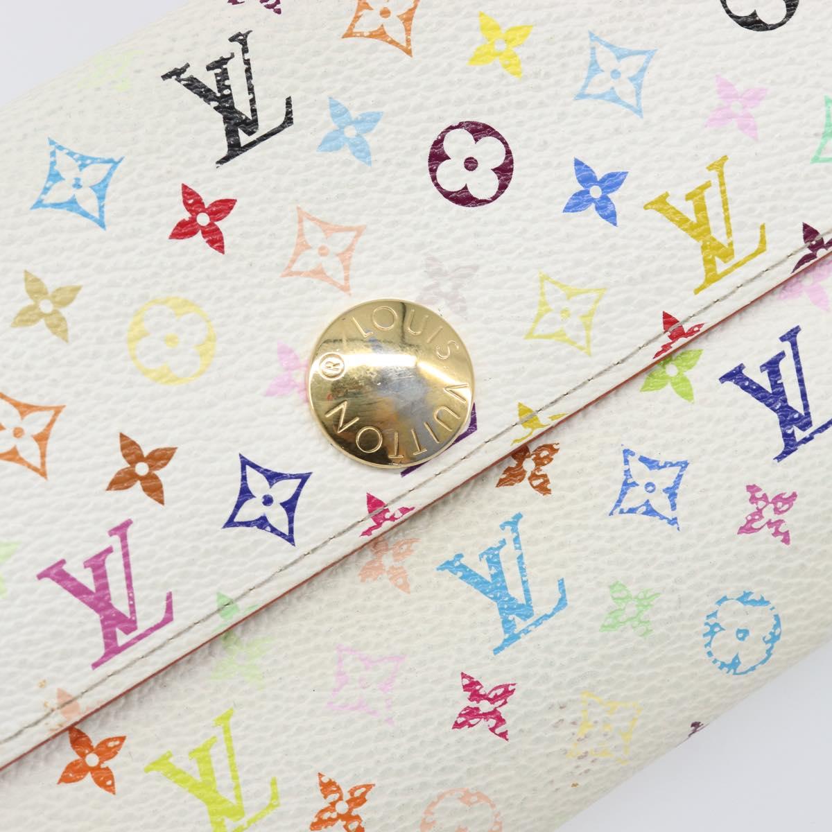 LOUIS VUITTON Monogram Multicolor Portefeiulle Sarah White M93745 Auth BA15433