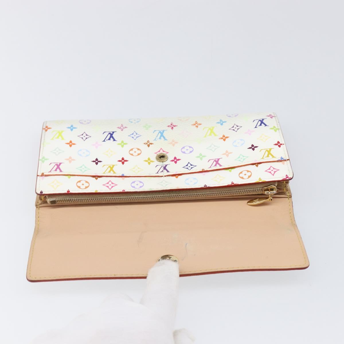 LOUIS VUITTON Monogram Multicolor Portefeiulle Sarah White M93745 Auth BA15433