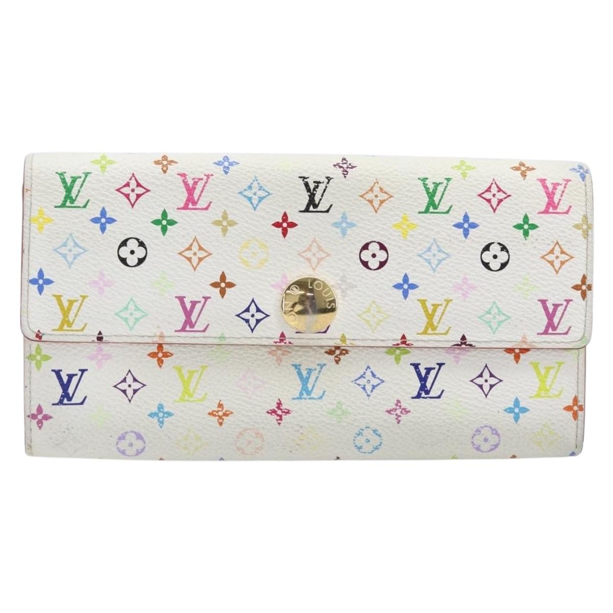 LOUIS VUITTON Monogram Multicolor Portefeiulle Sarah White M93745 Auth BA15433