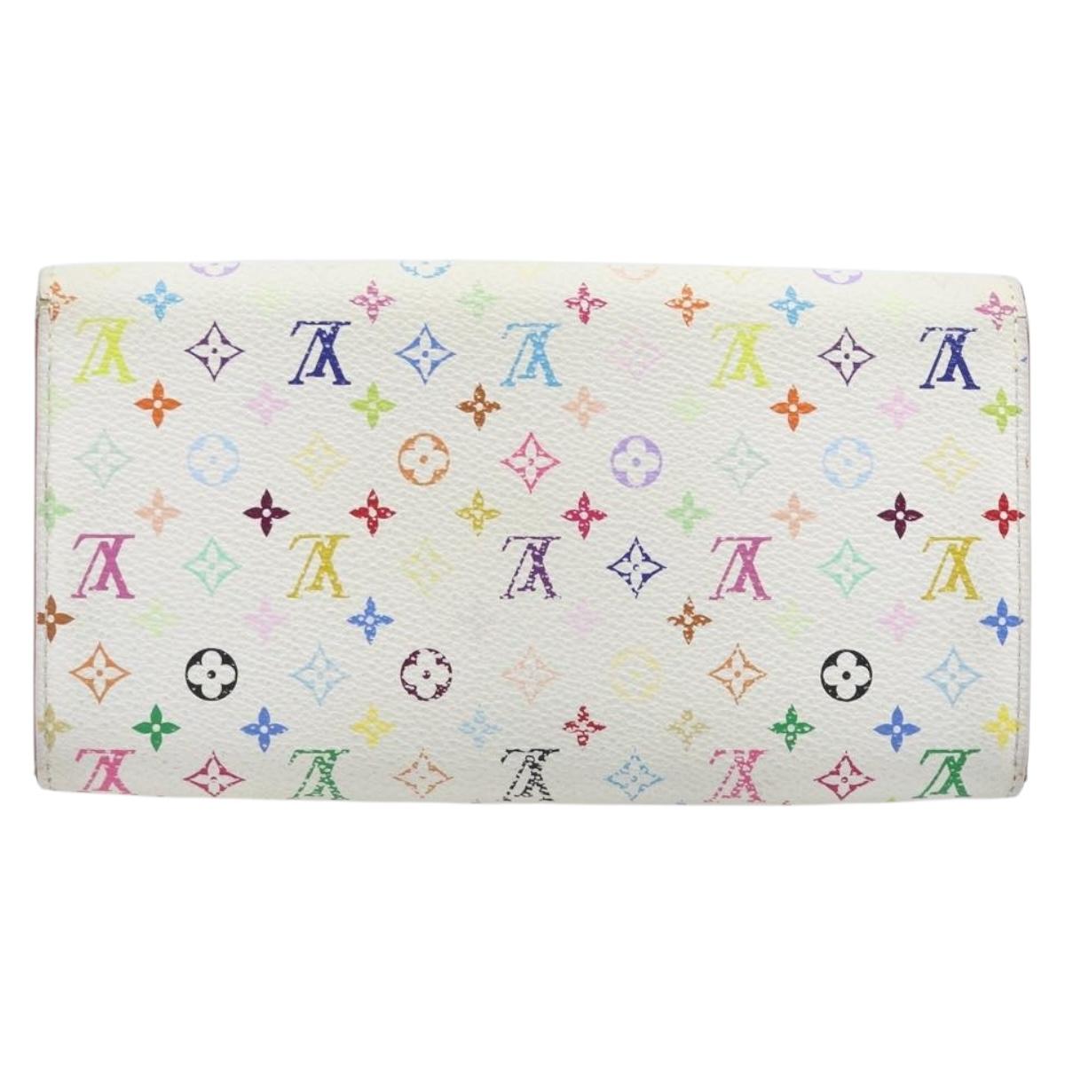 LOUIS VUITTON Monogram Multicolor Portefeiulle Sarah White M93745 Auth BA15433