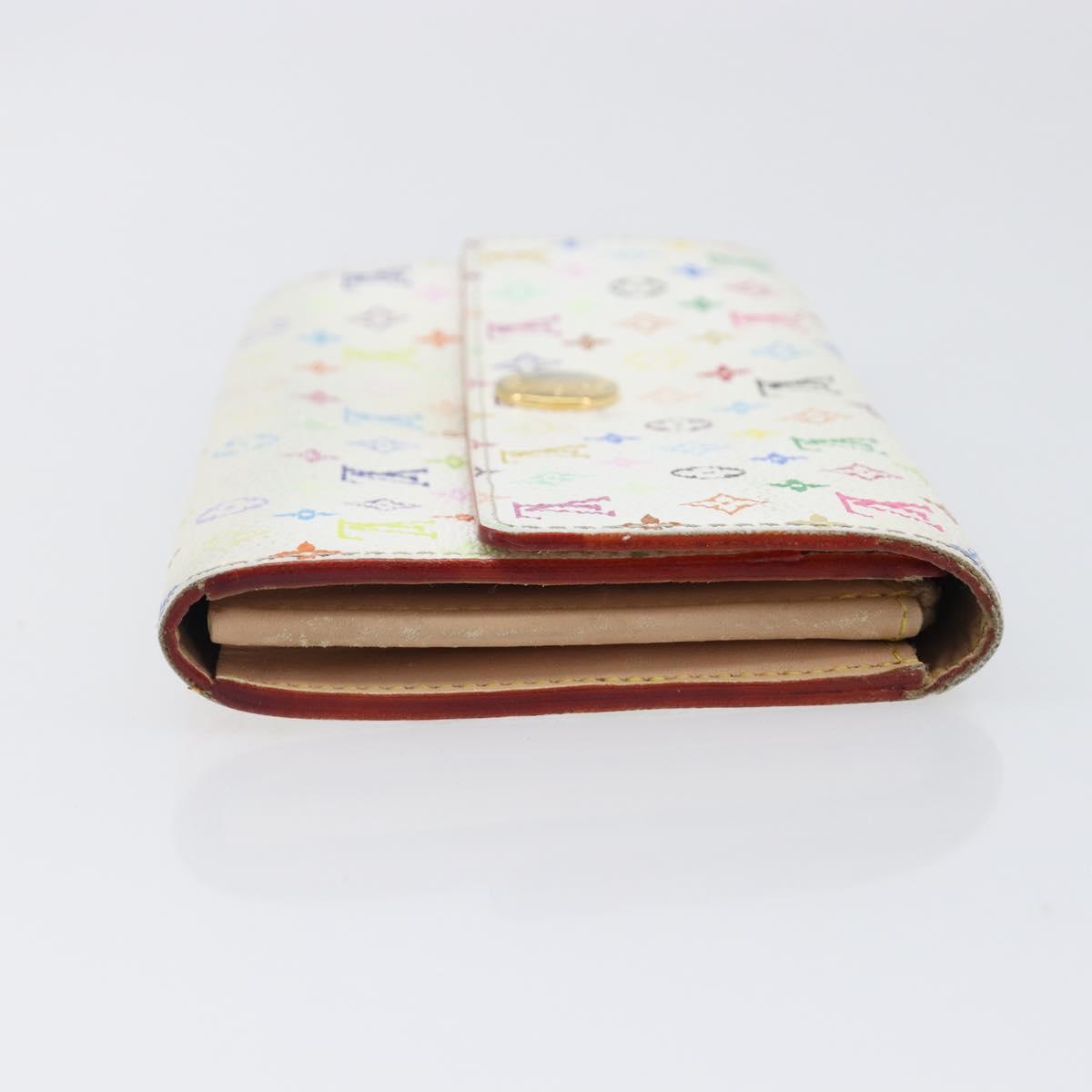 LOUIS VUITTON Monogram Multicolor Portefeiulle Sarah White M93745 Auth BA15433
