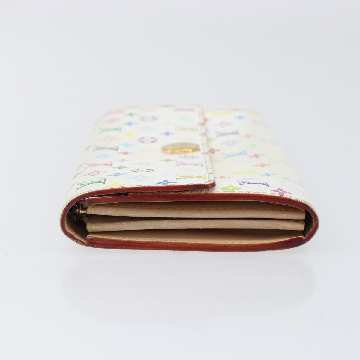 LOUIS VUITTON Monogram Multicolor Portefeiulle Sarah White M93745 Auth BA15433