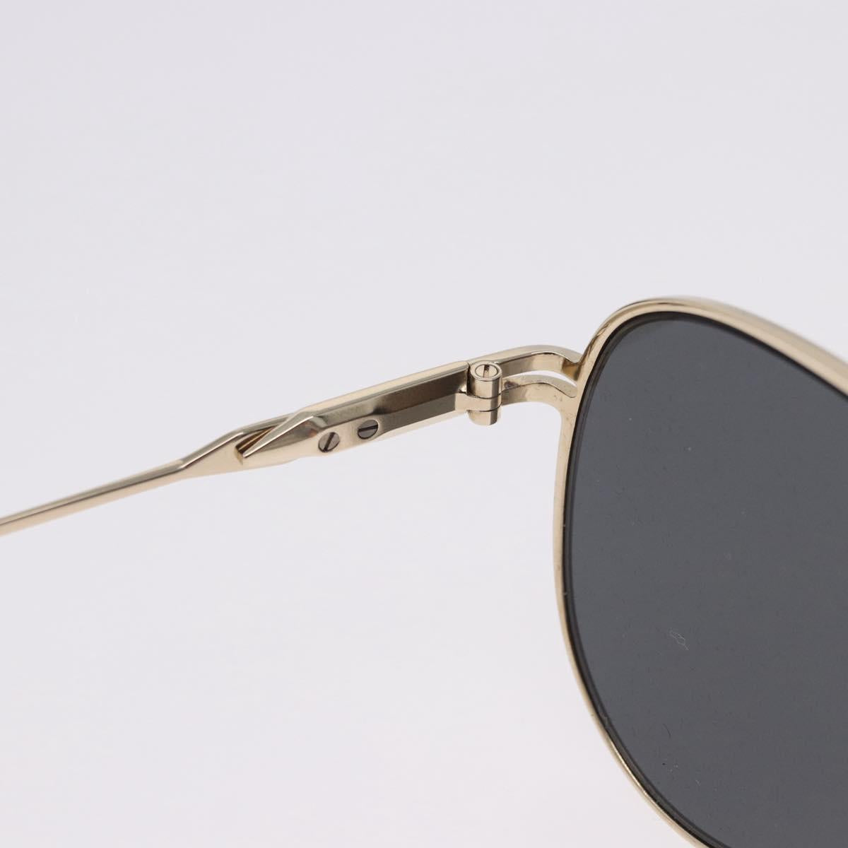 PRADA Sunglasses Metal Gold Black Auth BA15434