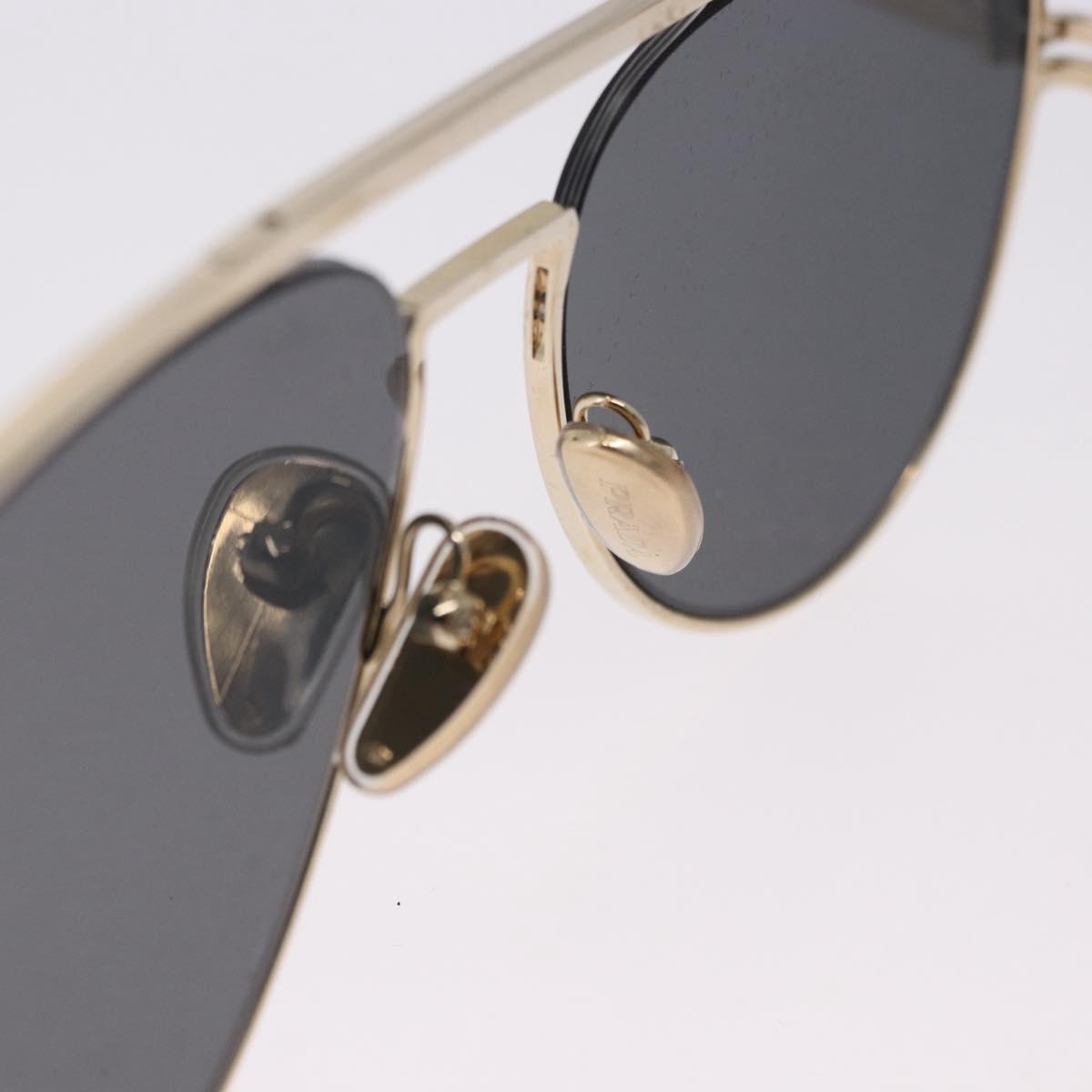 PRADA Sunglasses Metal Gold Black Auth BA15434