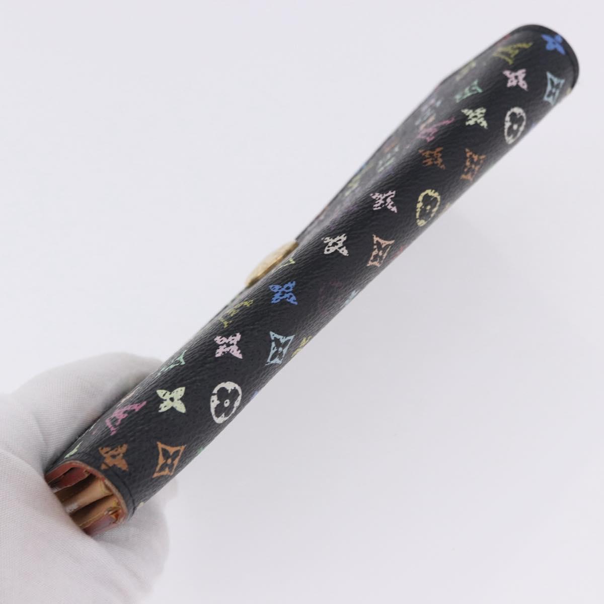 LOUIS VUITTON Monogram Multicolor Portefeiulle Sarah 2 Set Black LV Auth BA15435