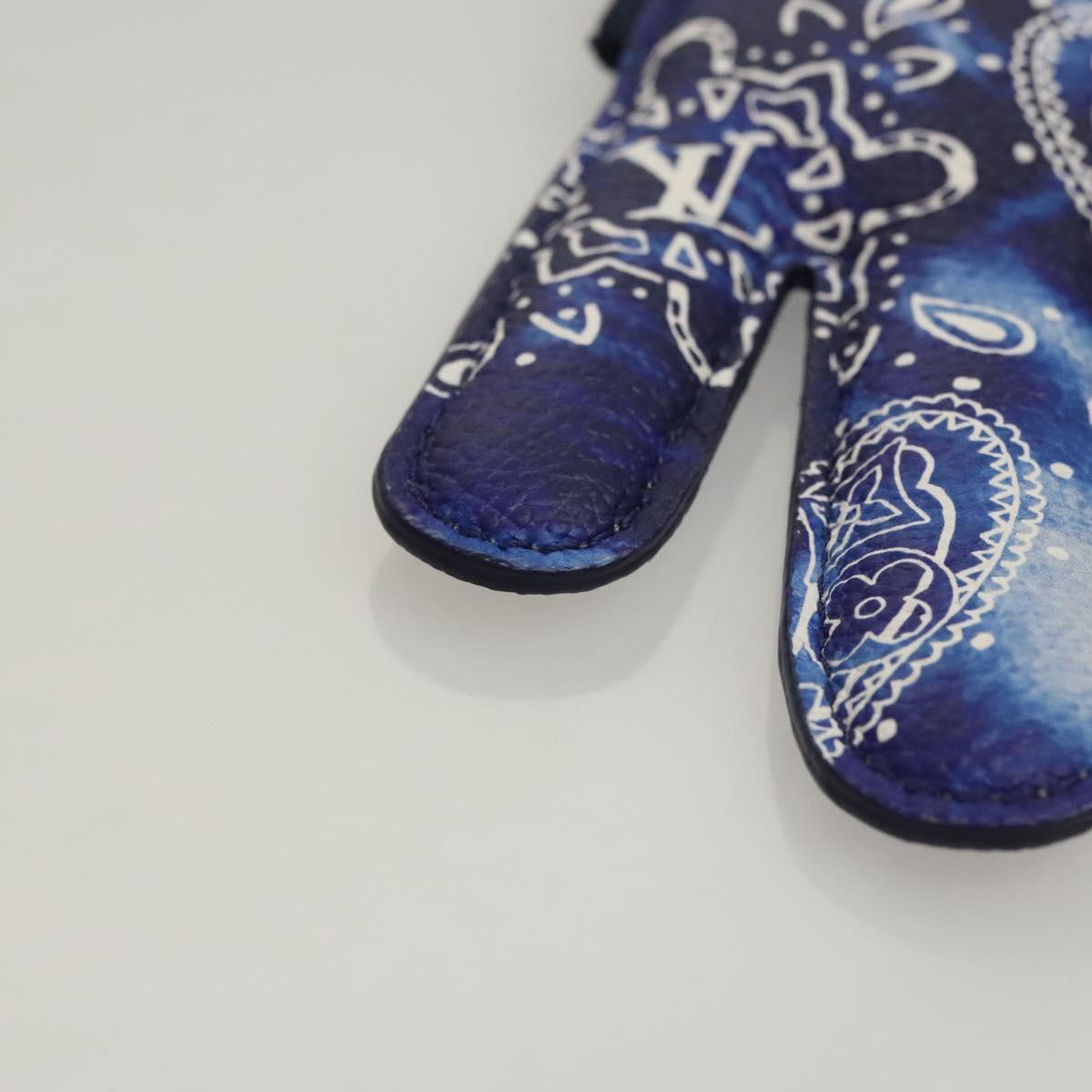 LOUIS VUITTON Monogram Bandana HIGH 5 Pouch White Blue M81410 LV Auth BA1543SM