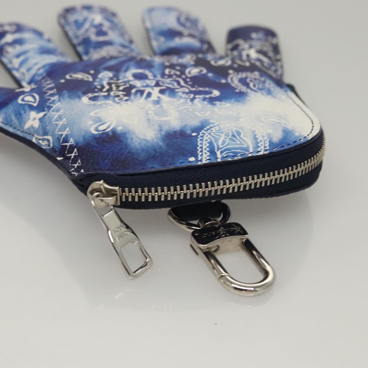 LOUIS VUITTON Monogram Bandana HIGH 5 Pouch White Blue M81410 LV Auth BA1543SM