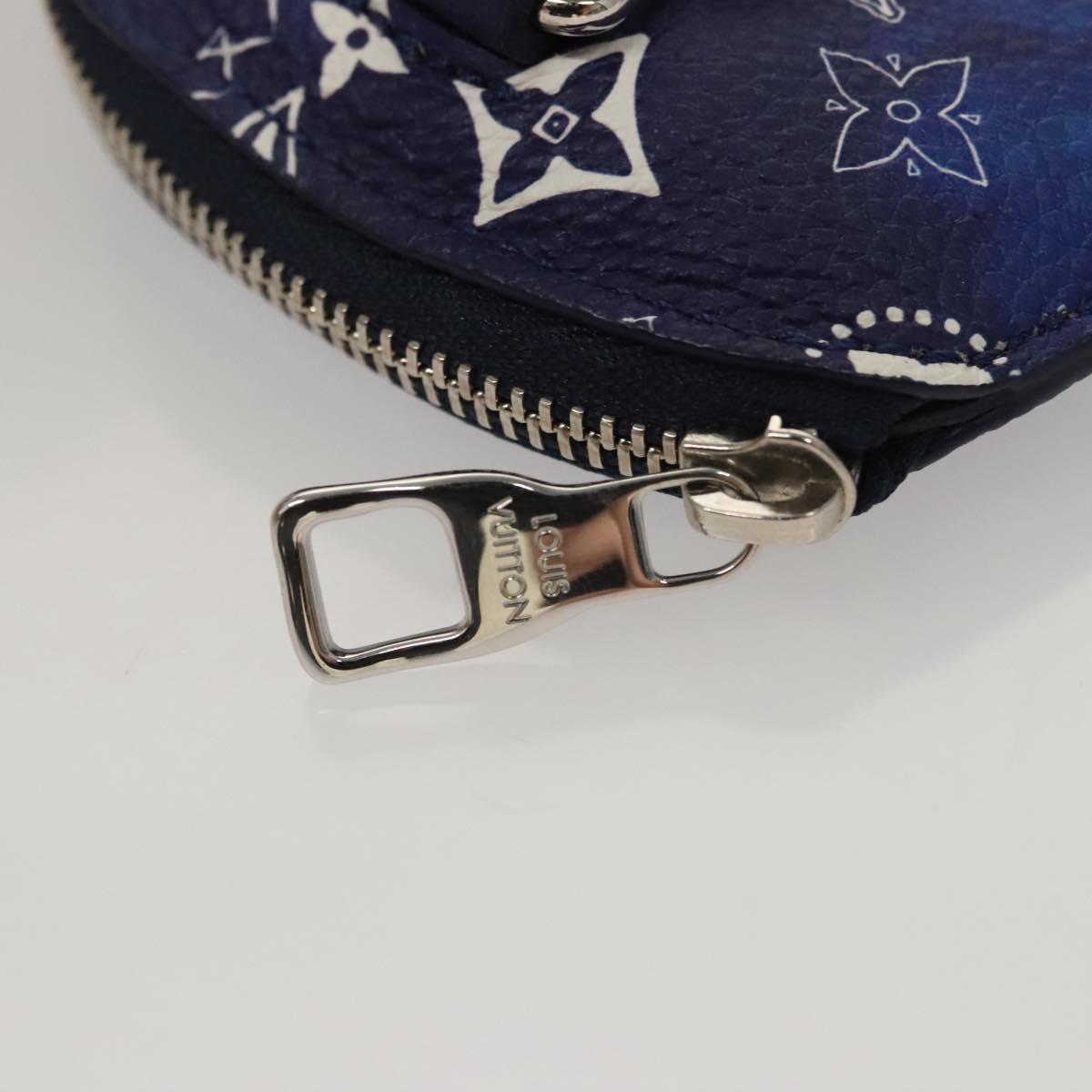 LOUIS VUITTON Monogram Bandana HIGH 5 Pouch White Blue M81410 LV Auth BA1543SM