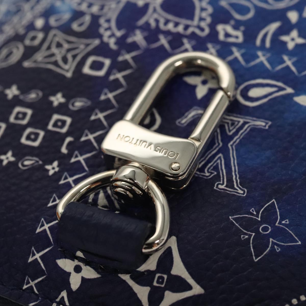 LOUIS VUITTON Monogram Bandana HIGH 5 Pouch White Blue M81410 LV Auth BA1543SM