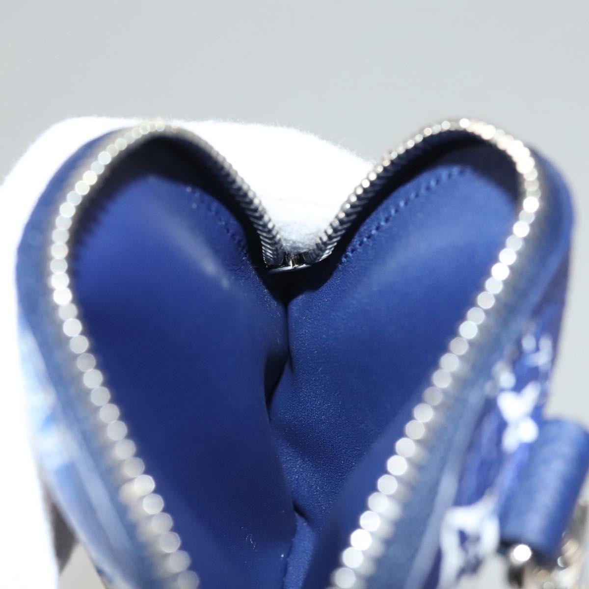 LOUIS VUITTON Monogram Bandana HIGH 5 Pouch White Blue M81410 LV Auth BA1543SM