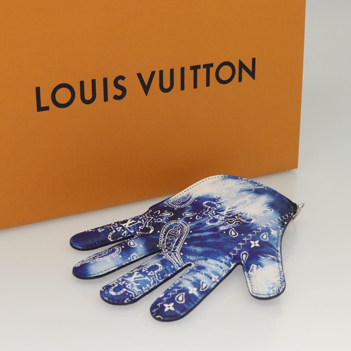 LOUIS VUITTON Monogram Bandana HIGH 5 Pouch White Blue M81410 LV Auth BA1543SM