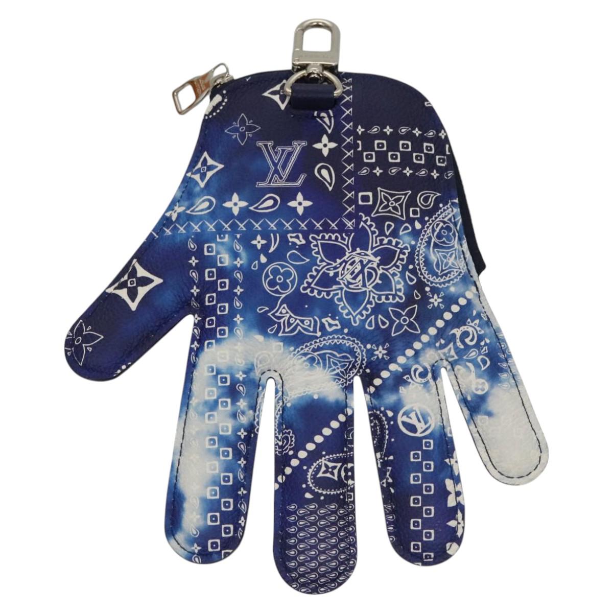 LOUIS VUITTON Monogram Bandana HIGH 5 Pouch White Blue M81410 LV Auth BA1543SM