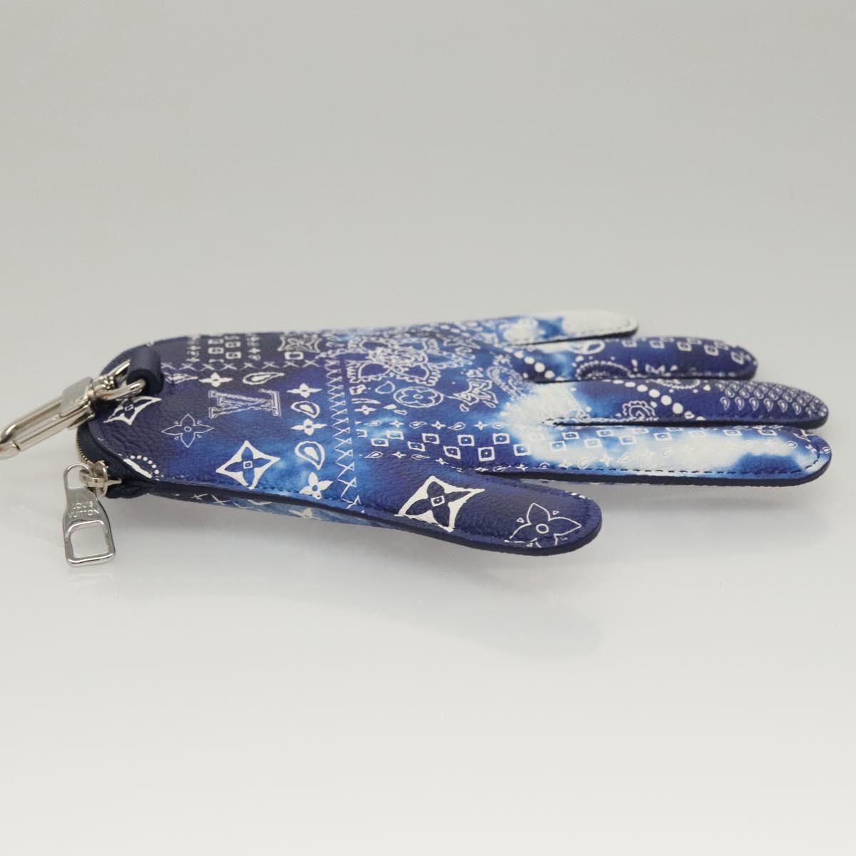 LOUIS VUITTON Monogram Bandana HIGH 5 Pouch White Blue M81410 LV Auth BA1543SM