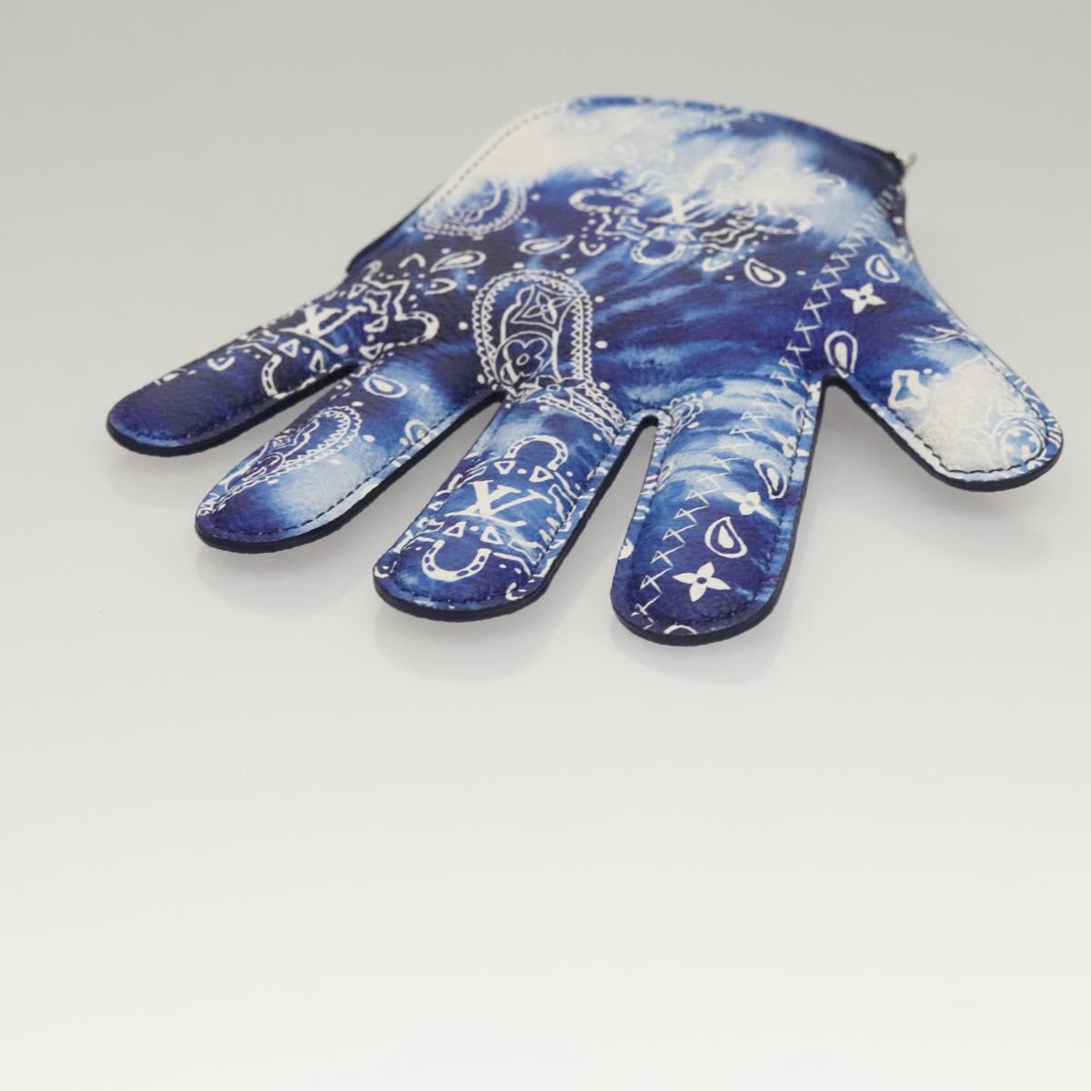 LOUIS VUITTON Monogram Bandana HIGH 5 Pouch White Blue M81410 LV Auth BA1543SM