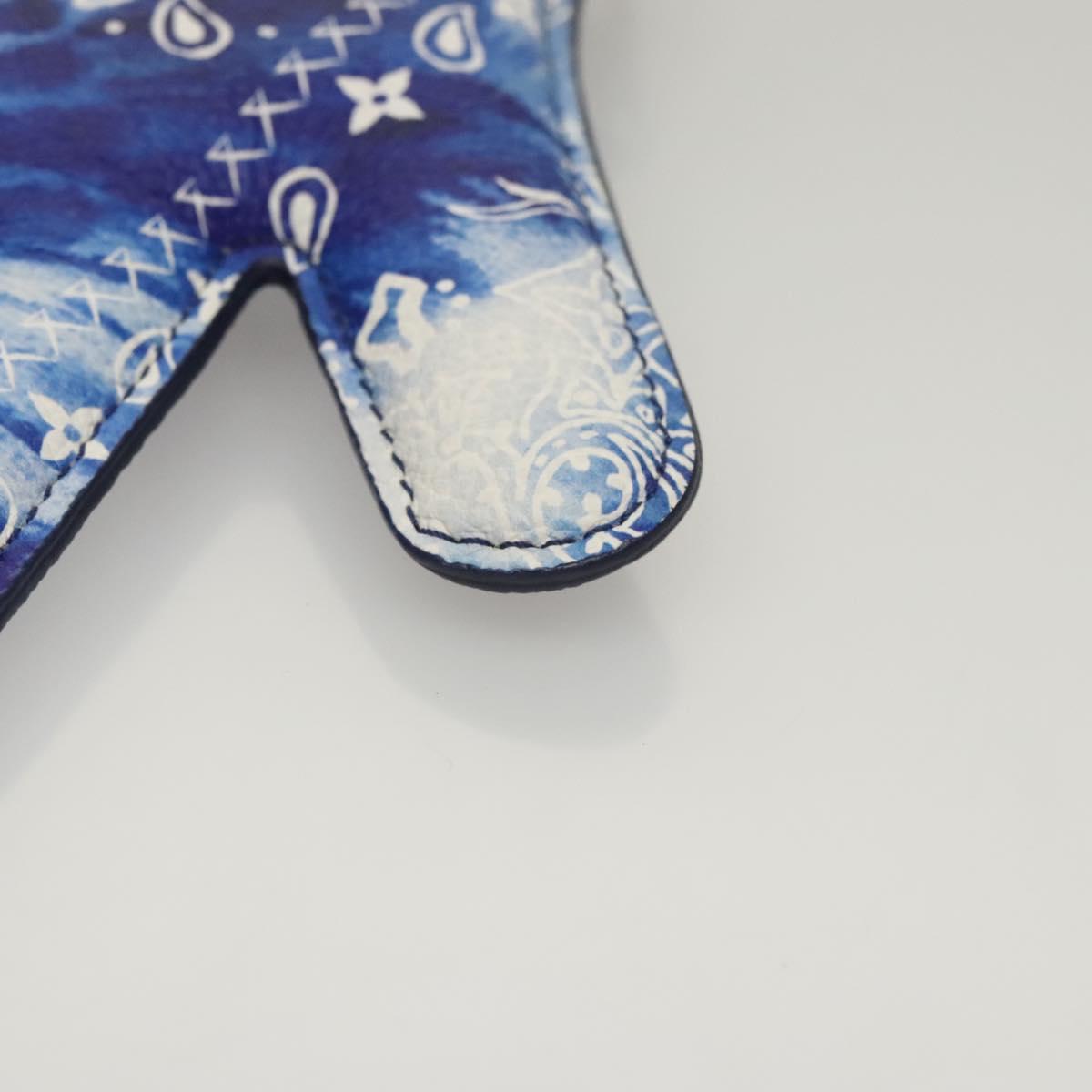 LOUIS VUITTON Monogram Bandana HIGH 5 Pouch White Blue M81410 LV Auth BA1543SM