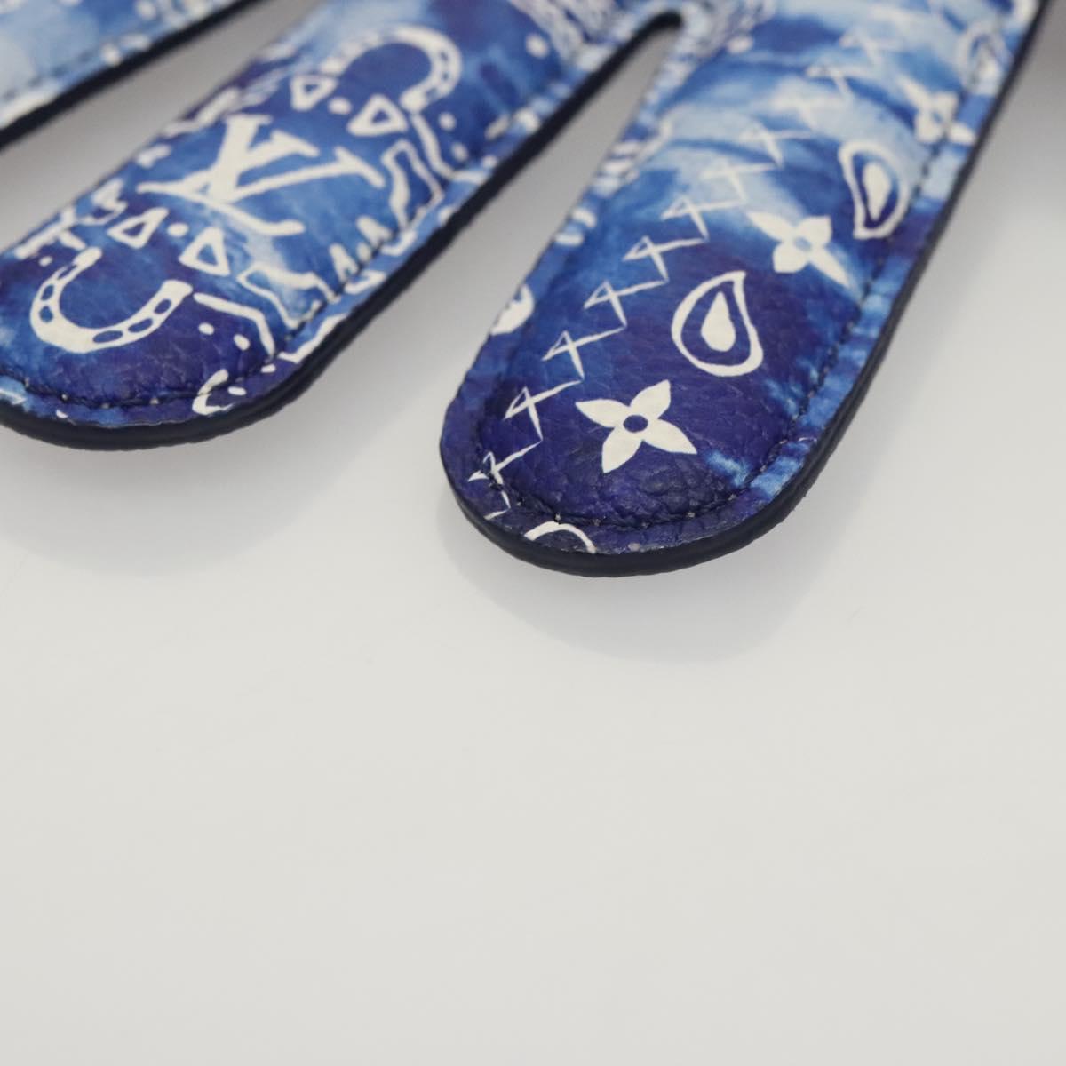 LOUIS VUITTON Monogram Bandana HIGH 5 Pouch White Blue M81410 LV Auth BA1543SM