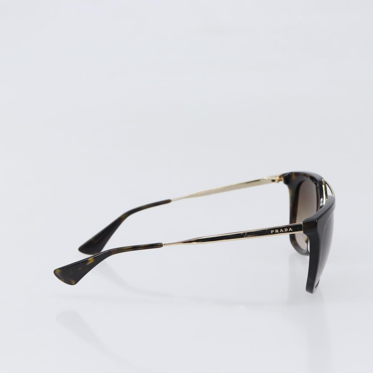 PRADA Sunglasses Plastic Black Gold Tone Auth BA15440