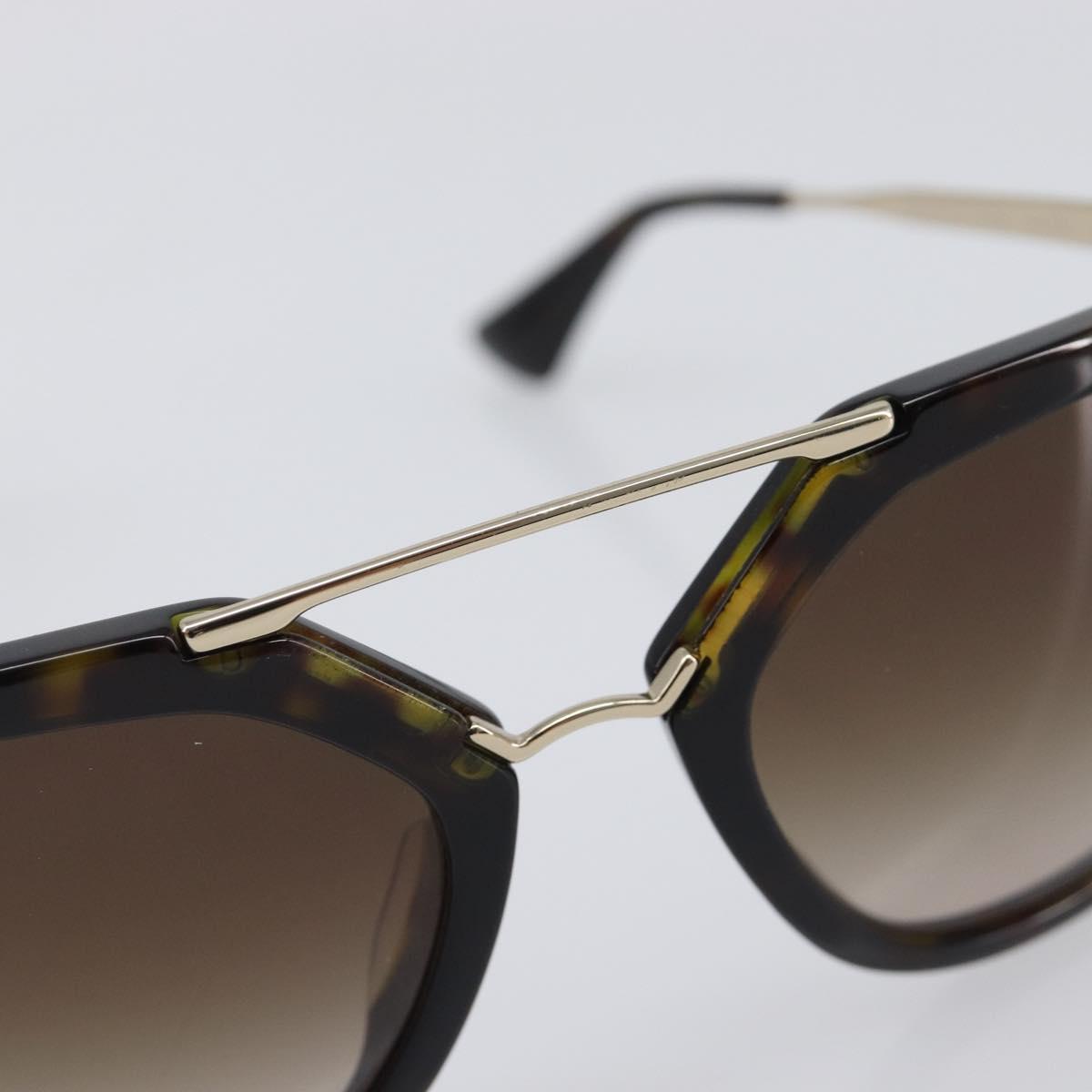 PRADA Sunglasses Plastic Black Gold Tone Auth BA15440