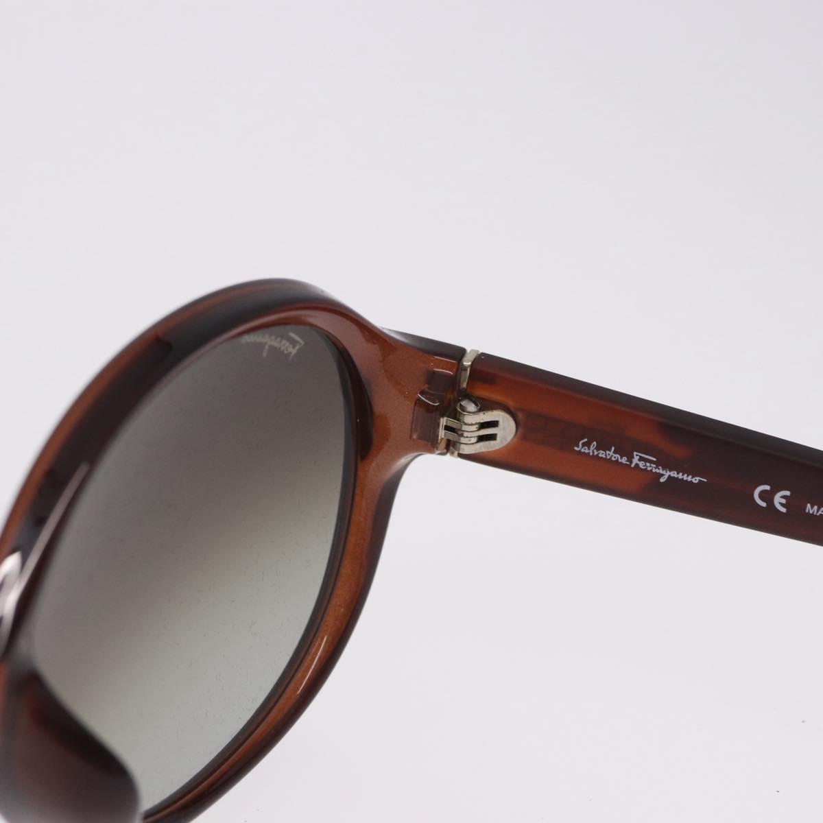 Salvatore Ferragamo Sunglasses Plastic Brown Gold Tone Auth BA15441V