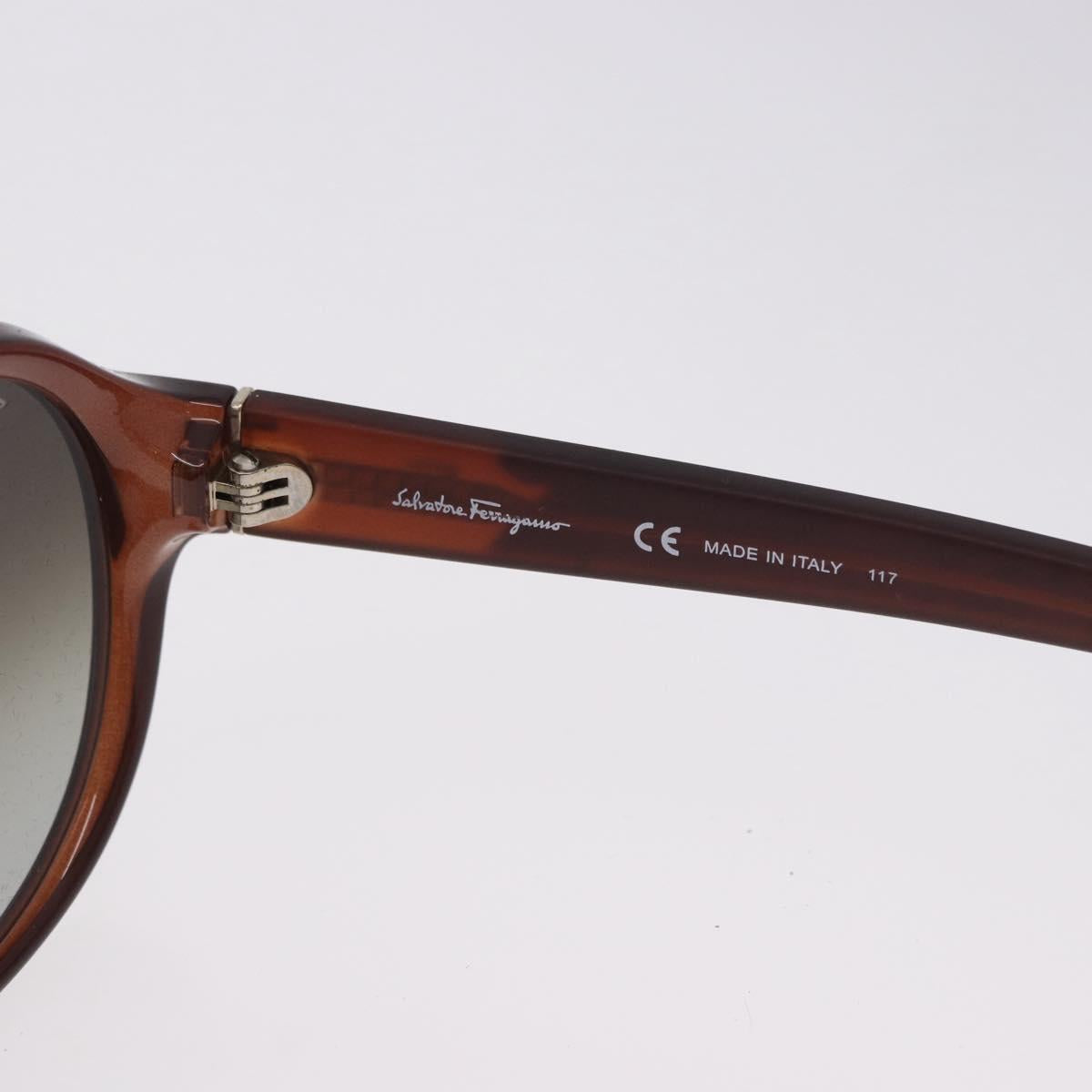 Salvatore Ferragamo Sunglasses Plastic Brown Gold Tone Auth BA15441V