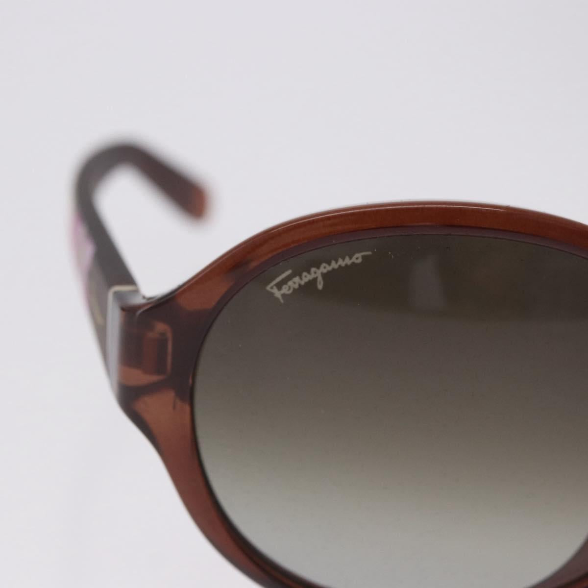 Salvatore Ferragamo Sunglasses Plastic Brown Gold Tone Auth BA15441V