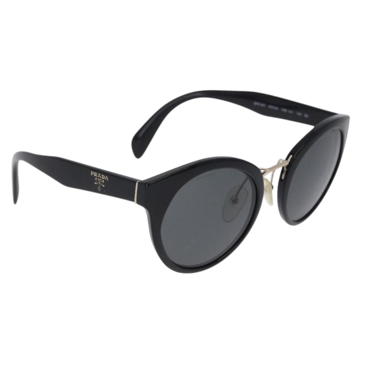 PRADA Sunglasses Plastic Black Gold Tone Auth BA15442