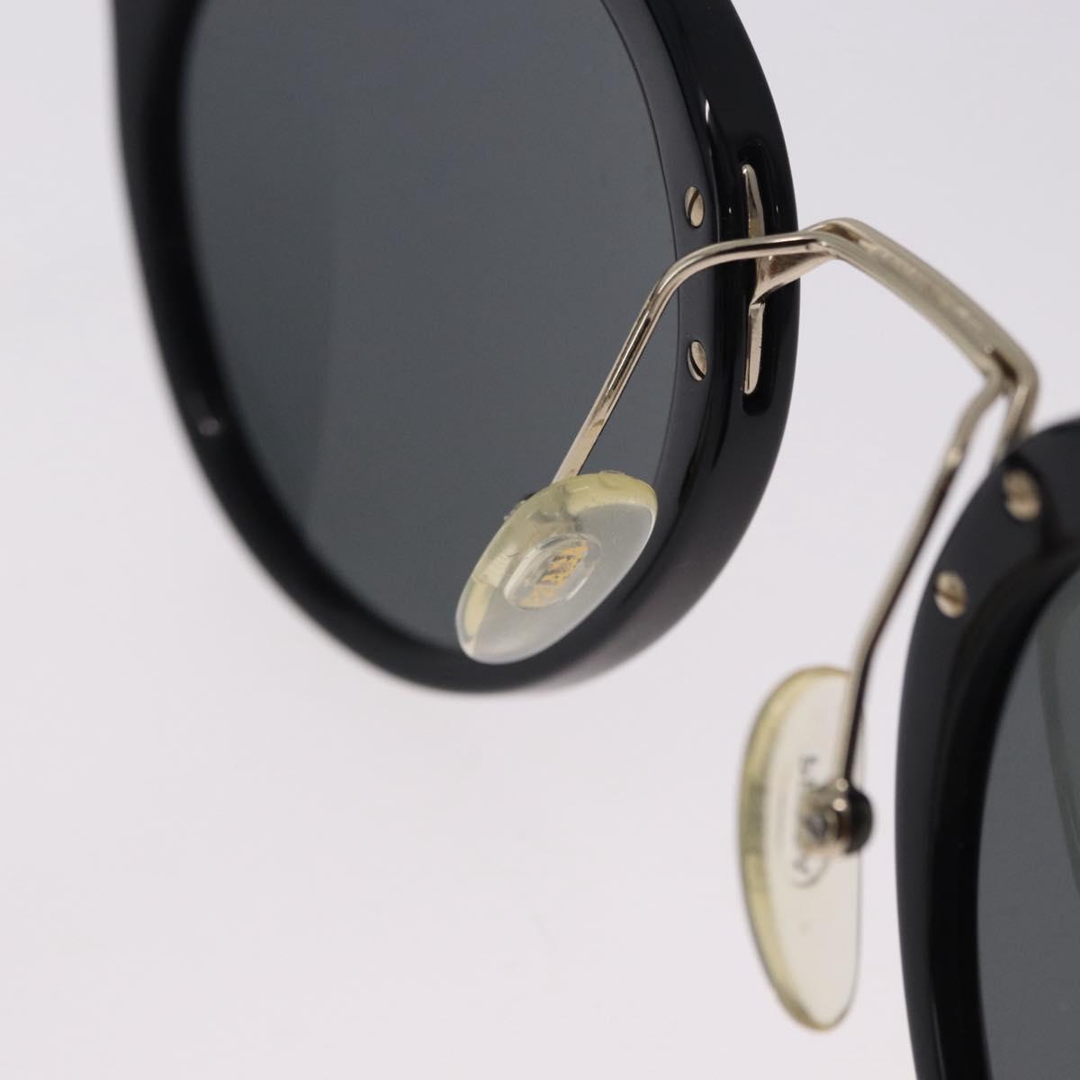 PRADA Sunglasses Plastic Black Gold Tone Auth BA15442