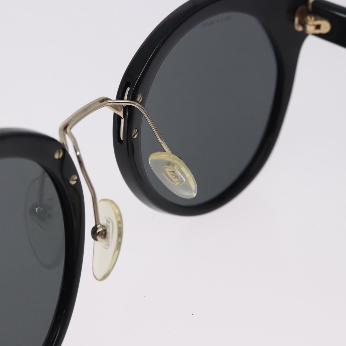 PRADA Sunglasses Plastic Black Gold Tone Auth BA15442