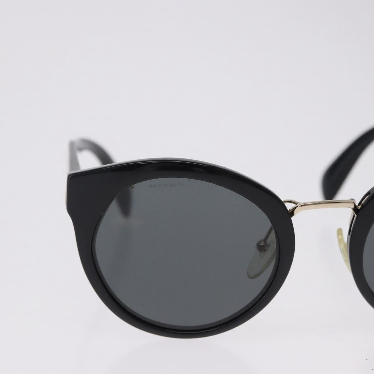 PRADA Sunglasses Plastic Black Gold Tone Auth BA15442