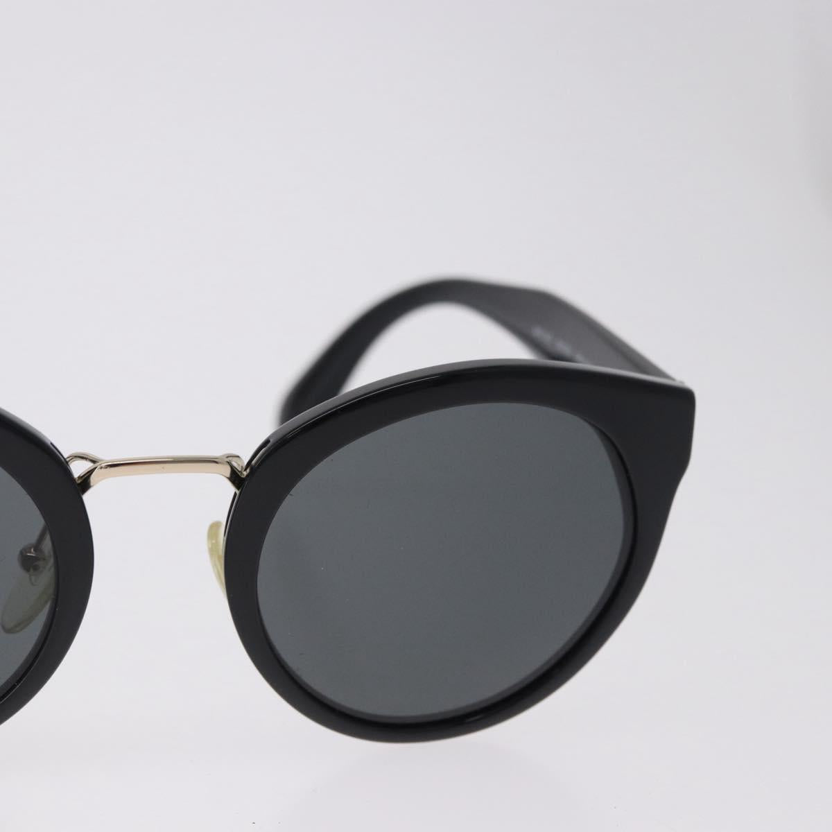 PRADA Sunglasses Plastic Black Gold Tone Auth BA15442