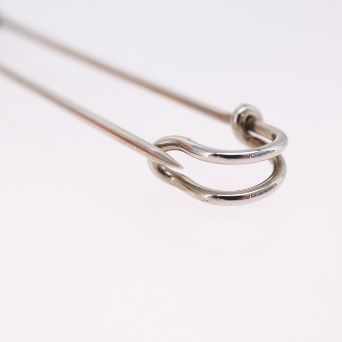 HERMES Serie Pin Brooch Metal Silver Auth BA15449V