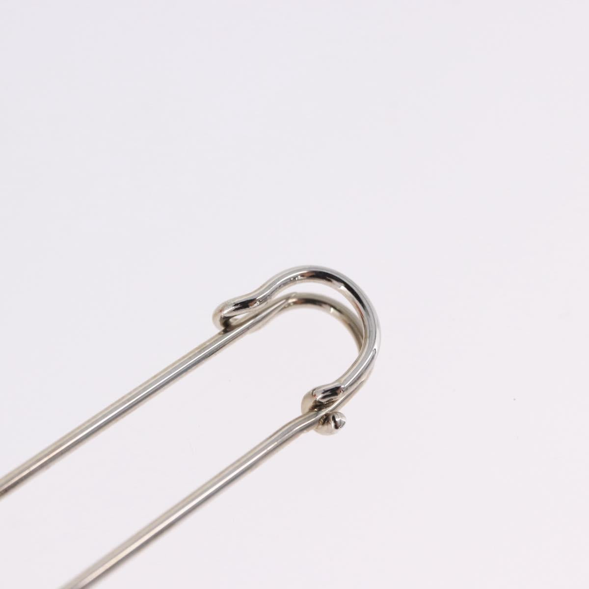HERMES Serie Pin Brooch Metal Silver Auth BA15449V