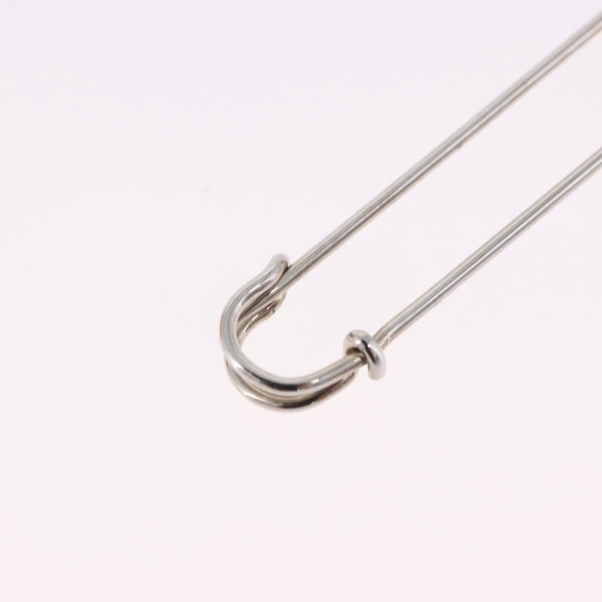 HERMES Serie Pin Brooch Metal Silver Auth BA15449V