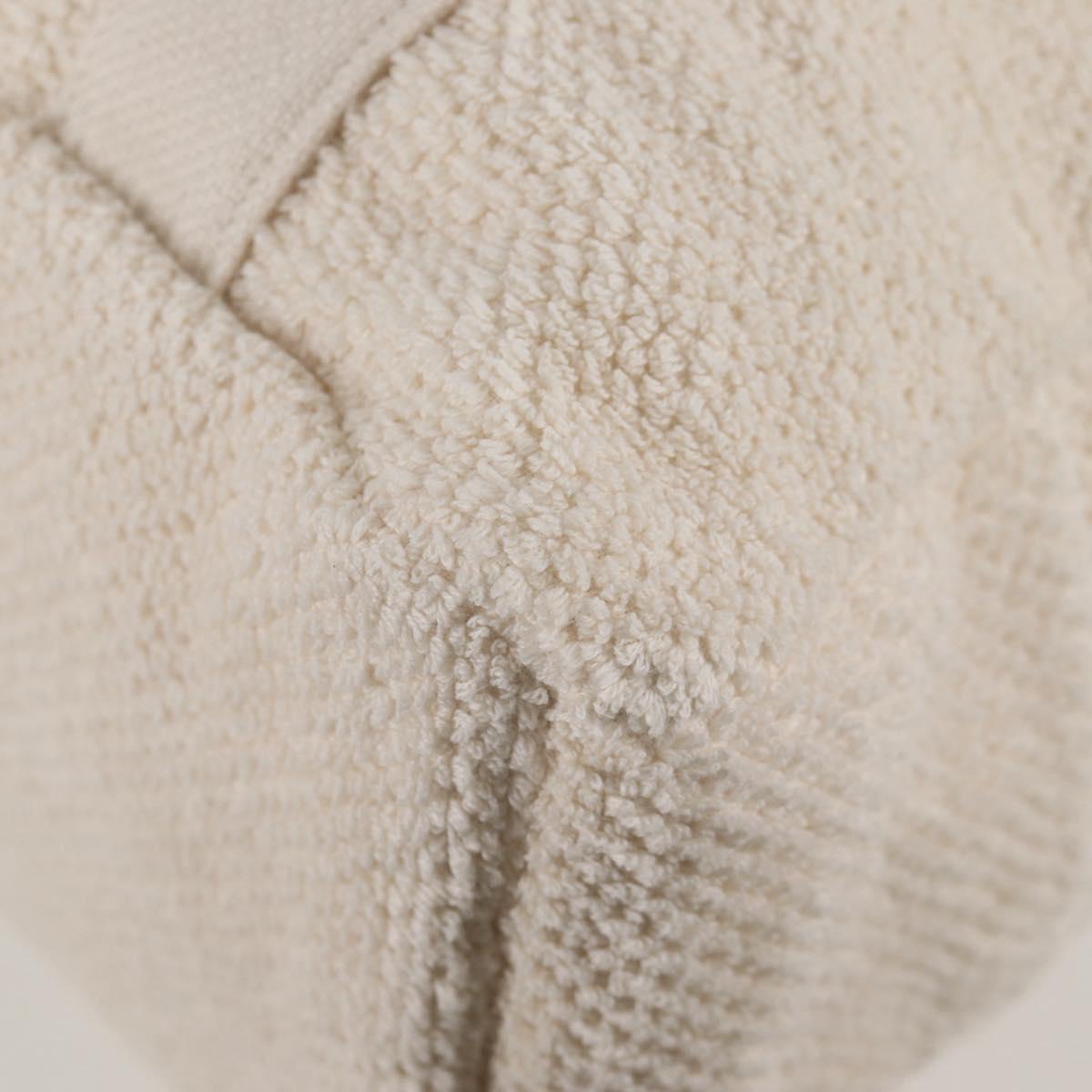 CHANEL COCO Mark Boston Bag Pile White Silver CC Auth BA1544AM