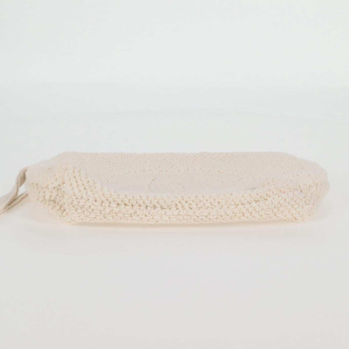 CHANEL COCO Mark Boston Bag Pile White Silver CC Auth BA1544AM