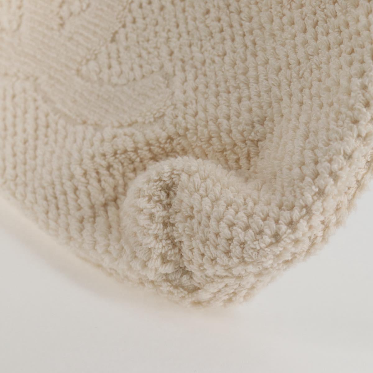 CHANEL COCO Mark Boston Bag Pile White Silver CC Auth BA1544AM